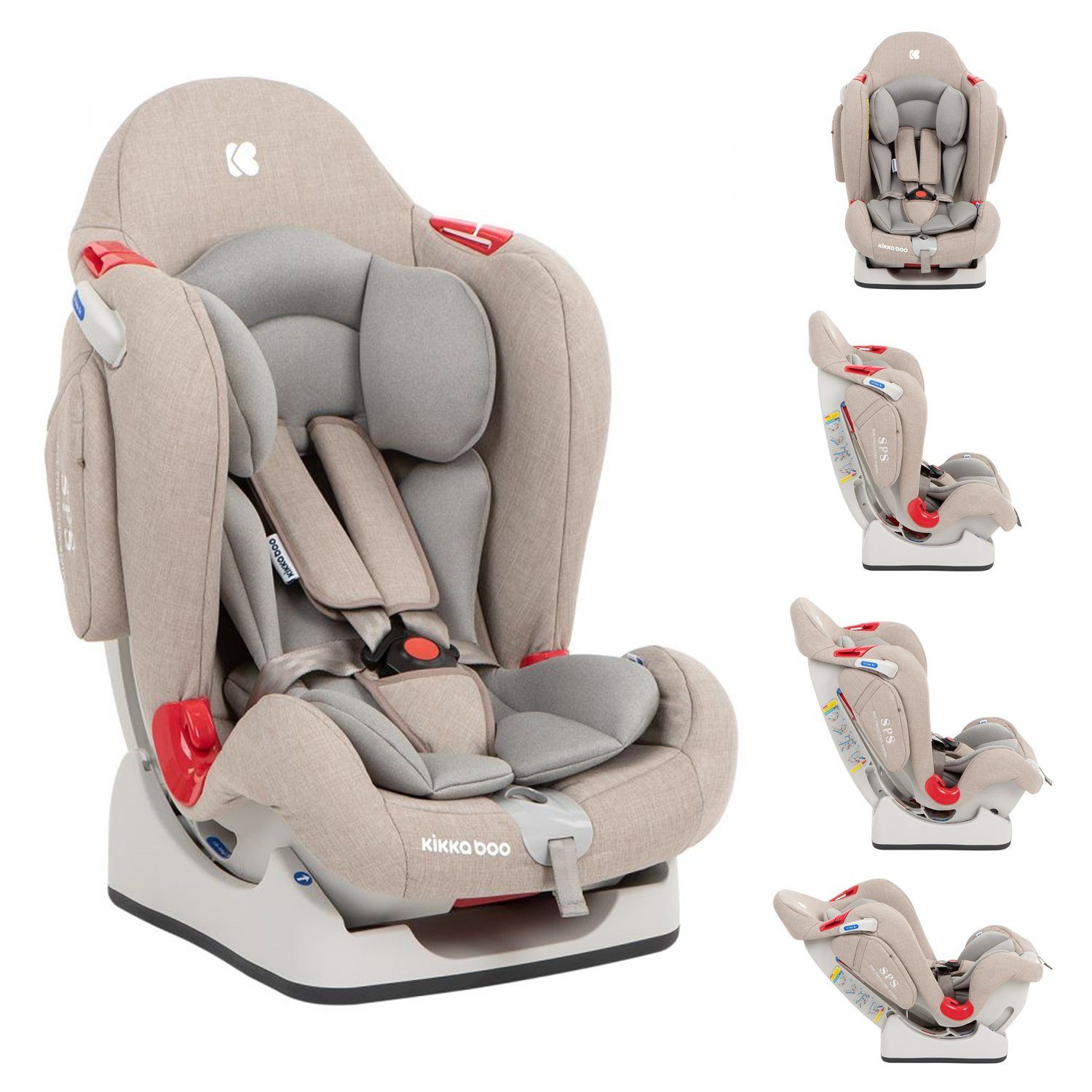 0/1/2, O'Right - Rückenlehne beige 25 25 (0 verstellbar Kindersitz kg), Kikkaboo kg, bis: Gruppe Autokindersitz