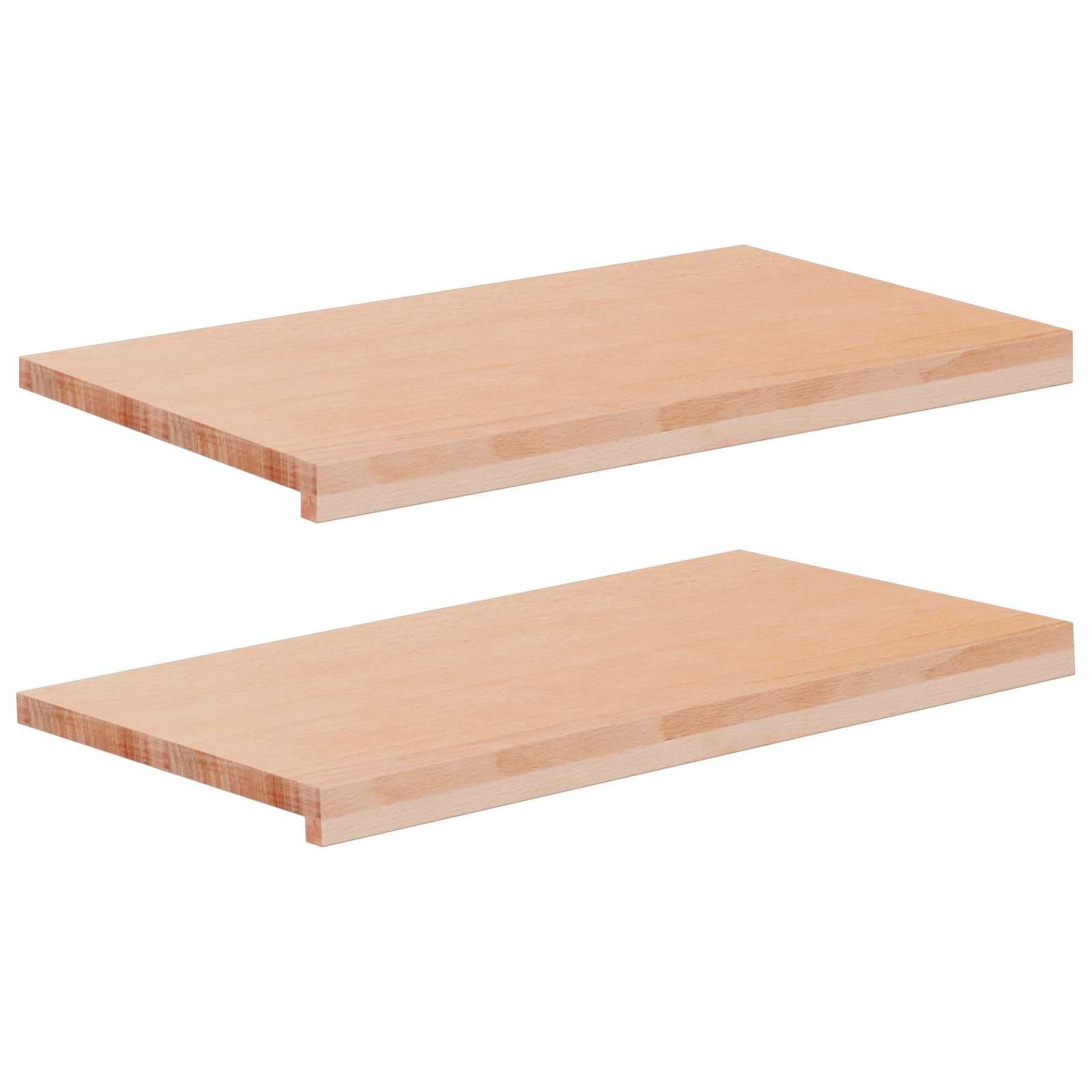 vidaXL Fensterbank Fensterbänke 2 stk. Natur 80 x 40 x 2 cm Massivholz Buche