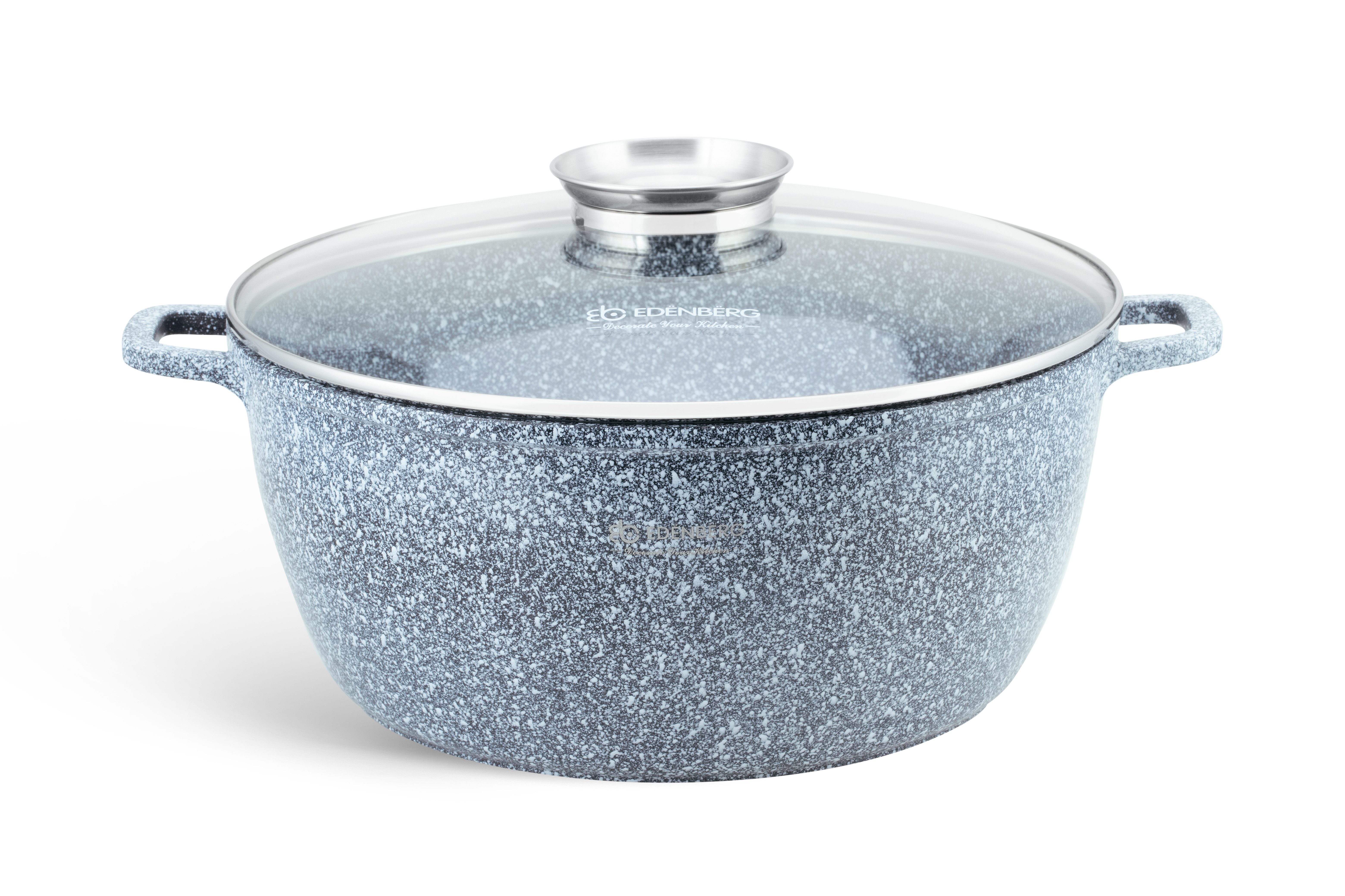 Edenberg Kochtopf Großer Topf, Suppentopf, Kompotttopf, Kochtopf, Steinbeschichtung, Aluminiumguss, Keramik (sehr hochwertig, 2-tlg., Eine ideale Geschenkidee)