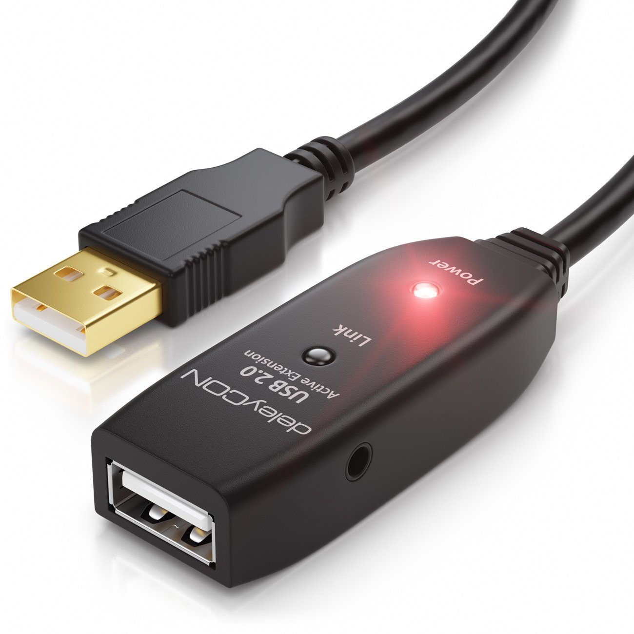 deleyCON 5m USB 2.0 Verlängerungskabel Aktiv Verlängerung Kabel Repeater  Tintenstrahldrucker