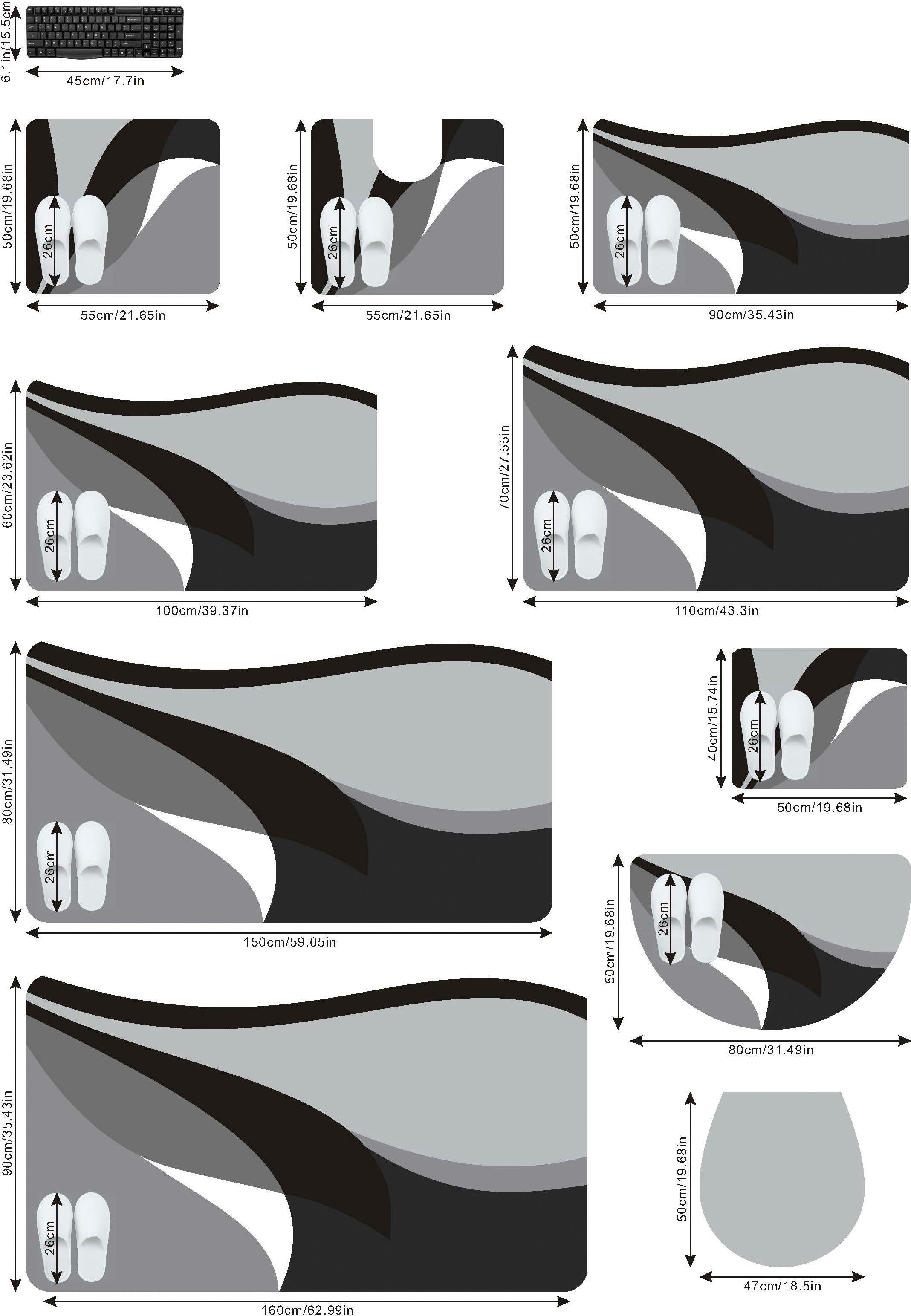 OTTO home Badematte Magnus, Badvorleger, Badezimmer Teppich, Höhe 20 mm, rutschhemmend beschichtet, schnell trocknend, strapazierfähig, Polyacryl, rechteckig, mehrfarbig, Badteppich, Badematten auch als 2 teiliges Set & rund