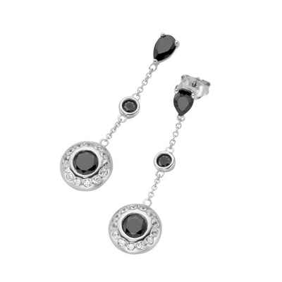 GIORGIO MARTELLO MILANO Paar Ohrhänger »mit Zirkonia schwarz und weiß, Silber 925«