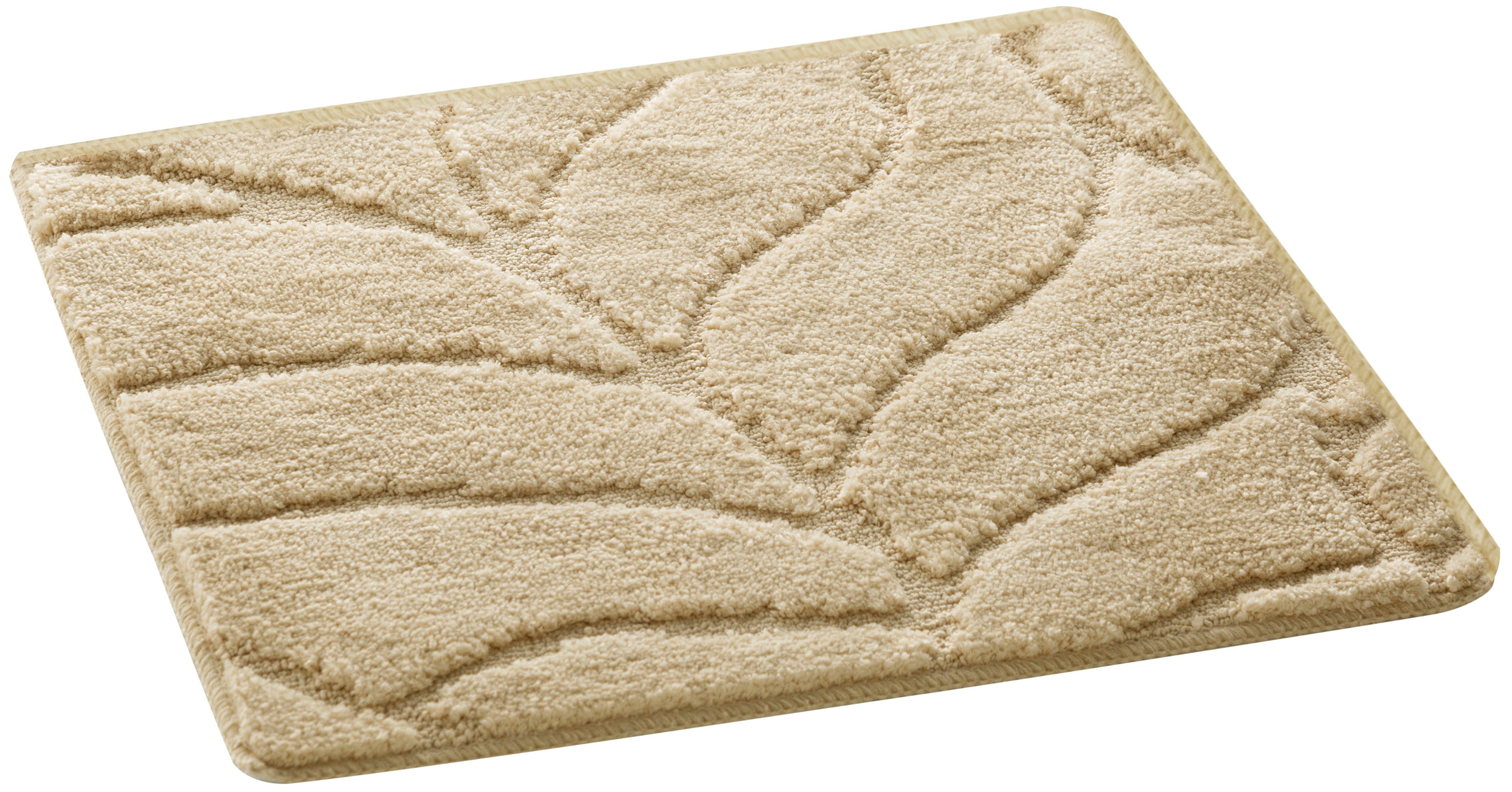 OTTO home Badematte Epense, Badvorleger, Badezimmer Teppich, Duschmatte mit Blattstruktur, Höhe 10 mm, rutschhemmend beschichtet, schnell trocknend, fußbodenheizungsgeeignet, Polyester, rechteckig, Badteppich, Uni, Blätter, Hoch-Tief, verschiedene Farben und Größen