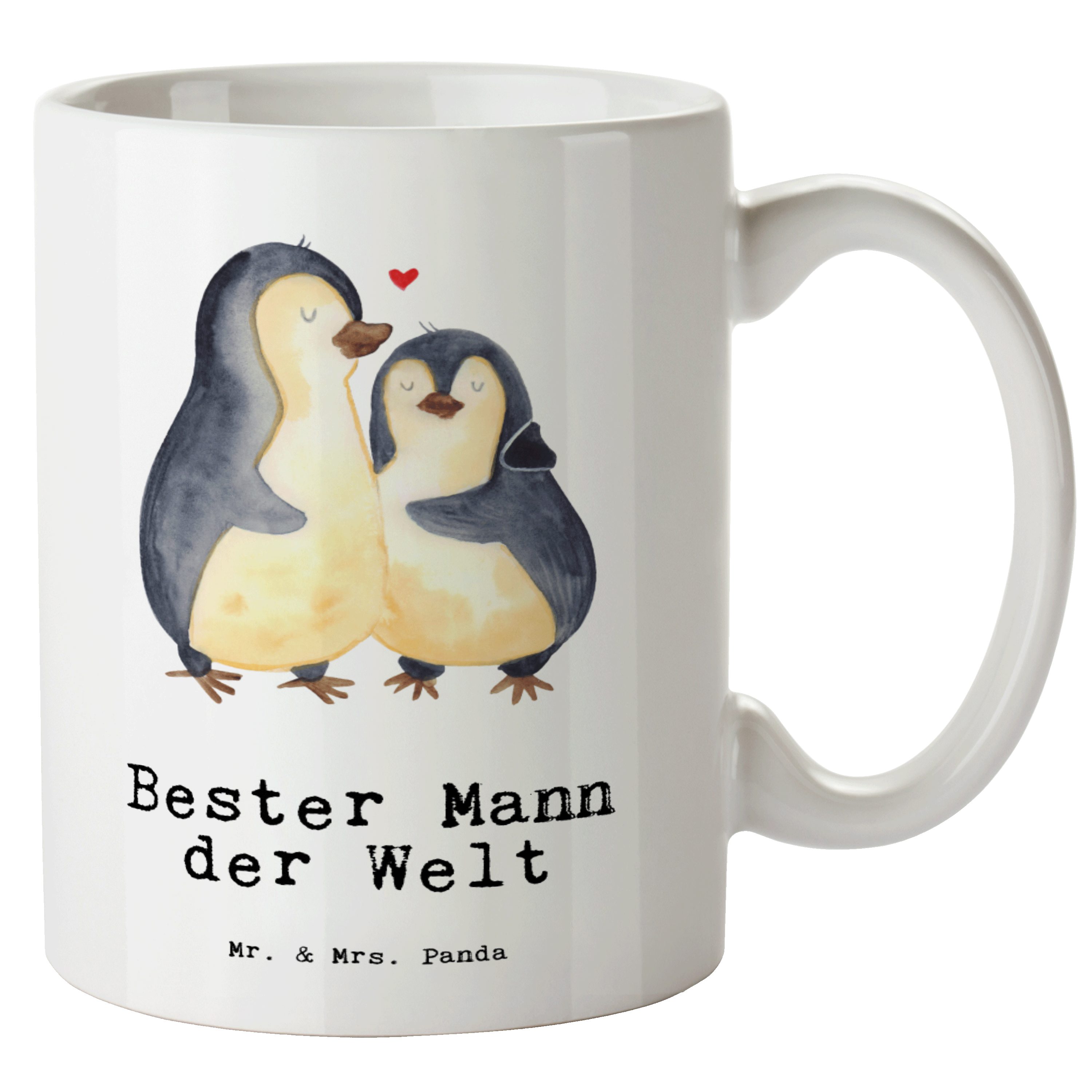 Tasse Mann spülmaschinenfest, Panda Mr. Mrs. Ge, Weiß Tasse Welt Pinguin - der Bester - Keramik XL Geschenk, &