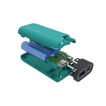 Realpower PB-5000C Powerbank 5000 mAh, Mobiles Ladegerät mit USB Type-C Ladeport, LED-Statusanzeige
