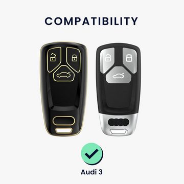 kwmobile Schlüsseltasche Autoschlüssel Hülle für Audi (1-tlg), Schlüsselhülle Silikon Cover