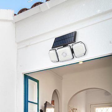 Salcar LED Solarleuchte Solarleuchte 122 LED für Außen mit Bewegungsmelder Wasserdicht, Solar Außenleuchte Wandleuchte 3 Lichtmodi, mit Fernbedienung