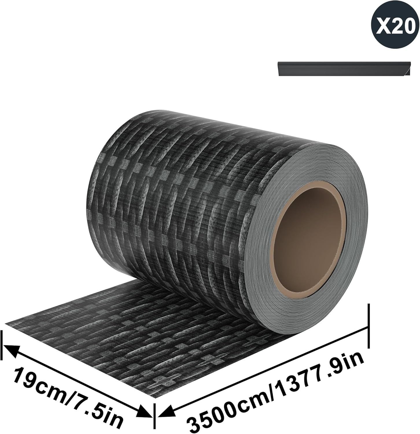 FIVMEN Sichtschutzstreifen 35m PVC Sichtschutz Sichtschutzfolie, Rattan, mit Befestigungsclipse, 19 cm Hoch Gartenzaun Windschutz für Zaun