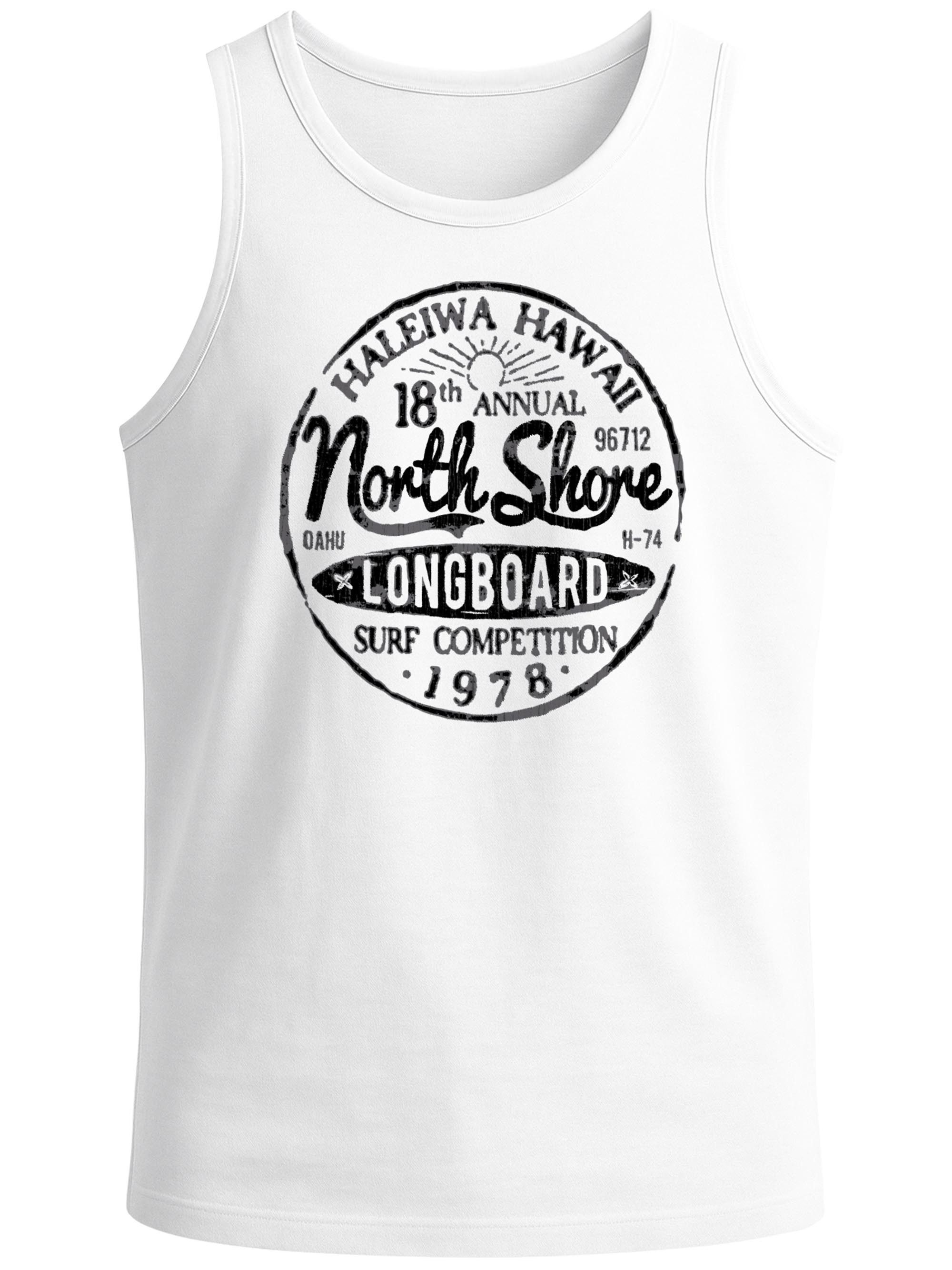 Neverless Tanktop Herren Tank-Top North Shore Longboard Retro Surf Motiv Wellenreiten mit Print