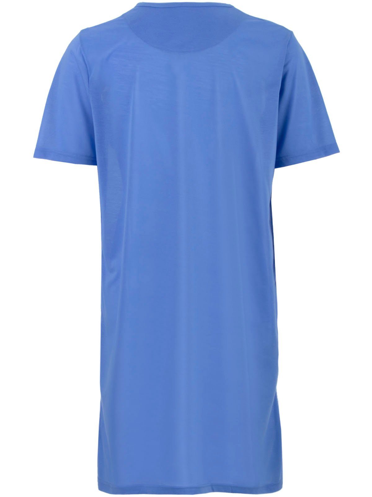Lucky Uni blau Nachthemd V-Ausschnitt Kurzarm Nachthemd -