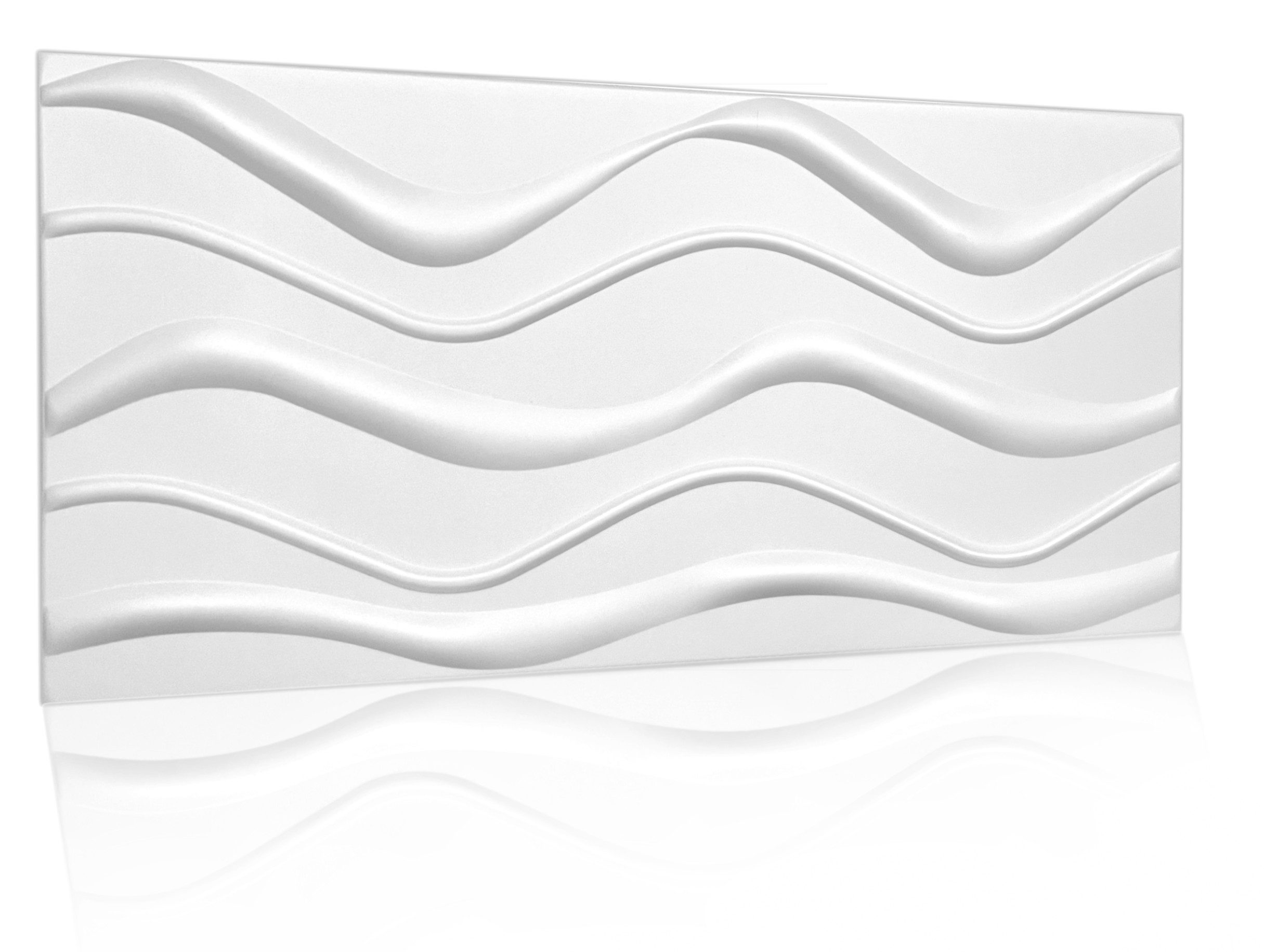 IKHEMalarka 3D Wandpaneel Big Wave Deckenpaneele Polystyrol XPS, BxL: 50,00x100,00 cm, 4,00 qm, (4m² - 8 Stück, 4m² - 8 Stück) Material ist Stoßempfindlich = zerbrechlich!