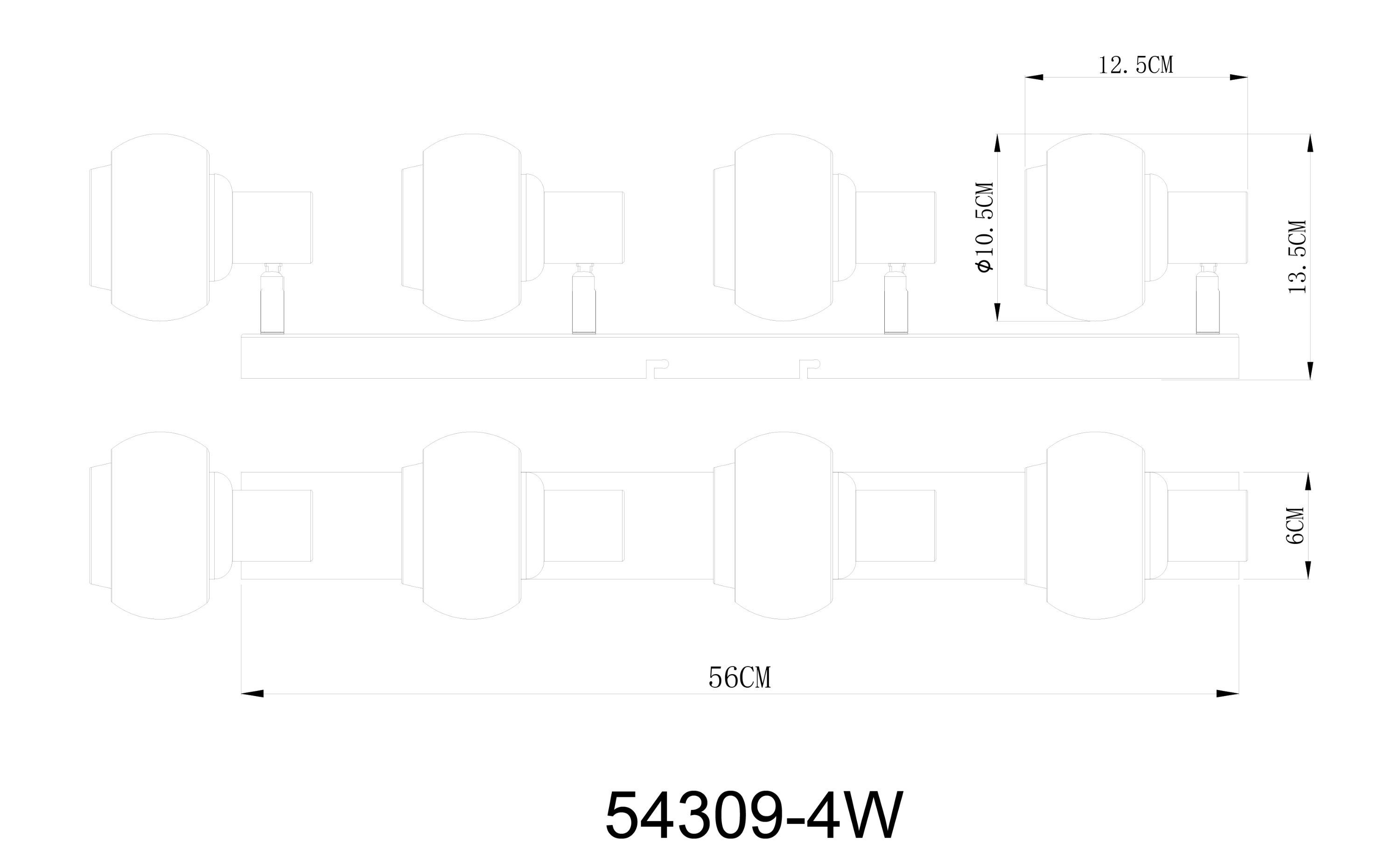 GLOBO Wand-/Deckenspot GLOBO Wand-/Deckenspot, Deckenspot LEUCHTEN (LBH cm) TOKKI 56x10.50x13.50 LBH Lighting