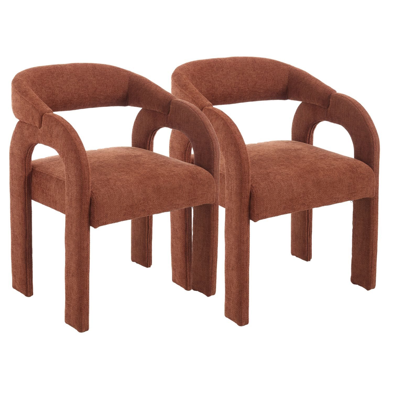 WAHSON OFFICE CHAIRS Esszimmerstuhl 2/4er Set Esszimmerstühle, Chenille, Schwunglehne,Armlehnen–nordisch (2 St)