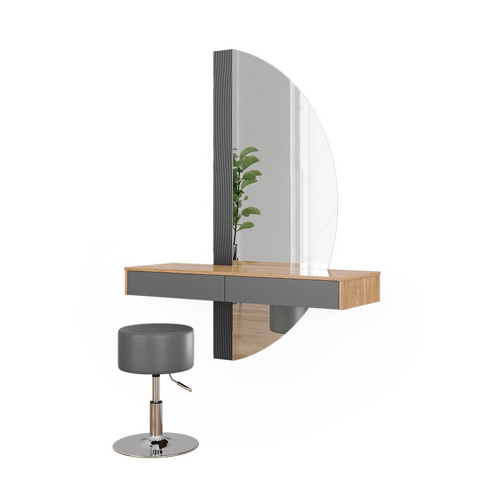 Vicco Schminktisch Melisa, Eiche/Grau, 120 cm günstig online kaufen