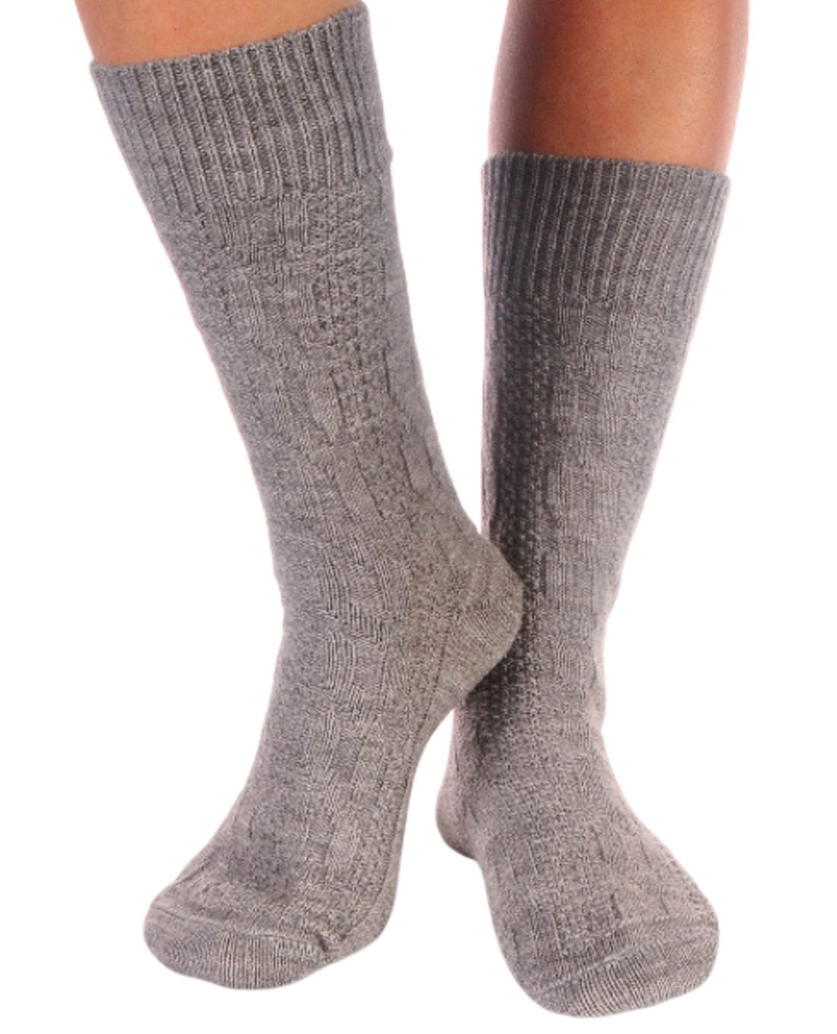 Martinex Socken Damen Socken mit Wolle Wintersocken Stricksocken warme Damensocken in Grau, Zopfmuster, gestrickt, 34 35 36 37 38 39 40 41 42 43