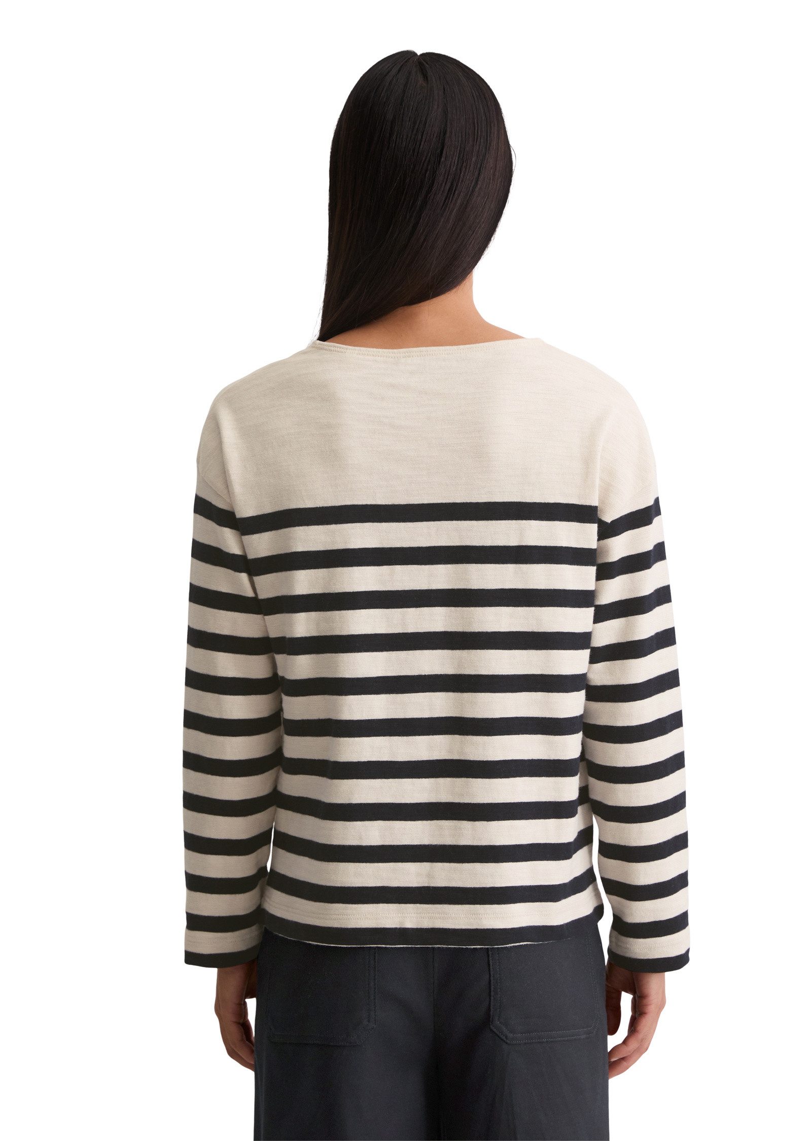 Marc O'Polo Langarmshirt aus garngefärbtem Heavy-Slub-Jersey