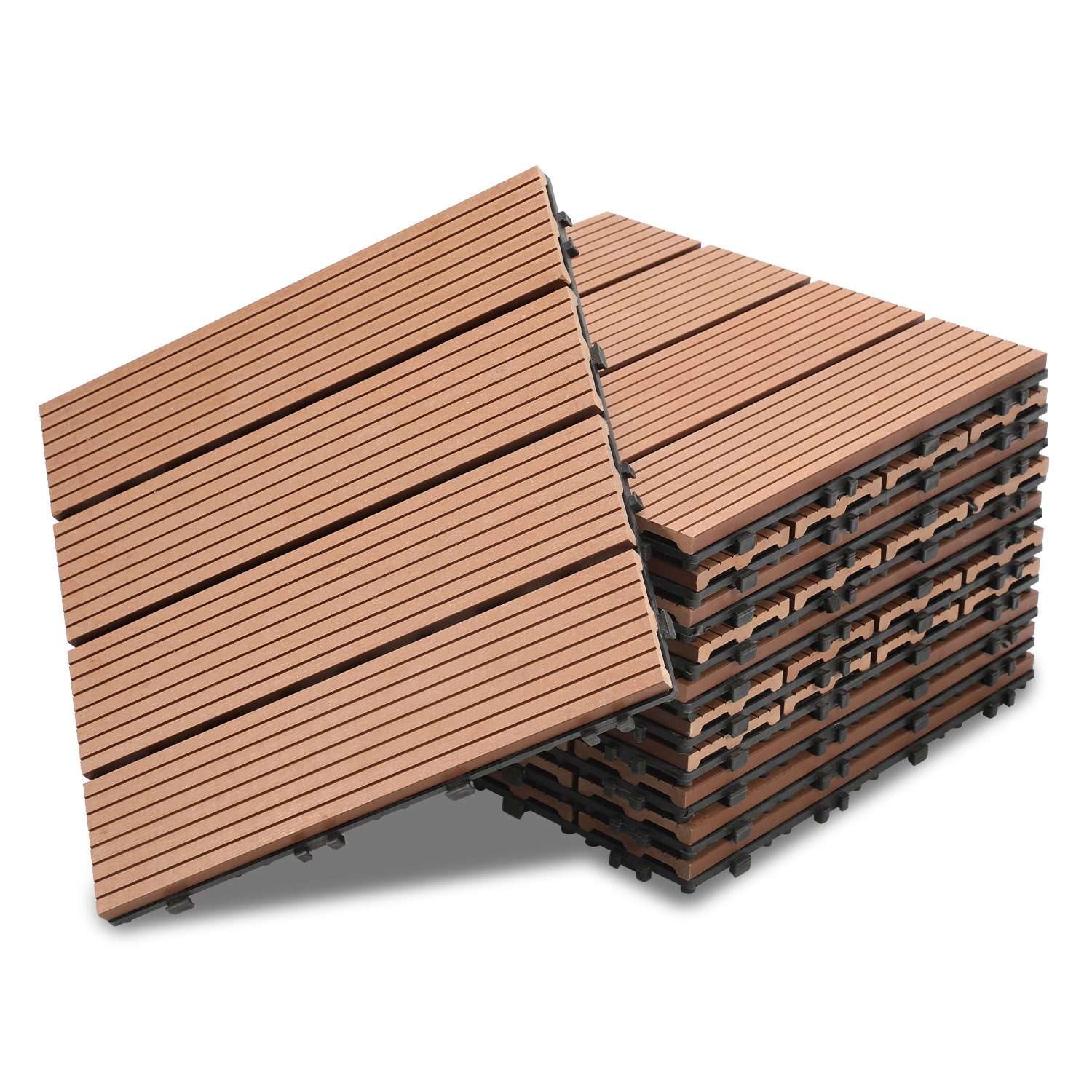 Clanmacy Holzfliesen Terrassenfliesen mit klicksystem für günstig online kaufen