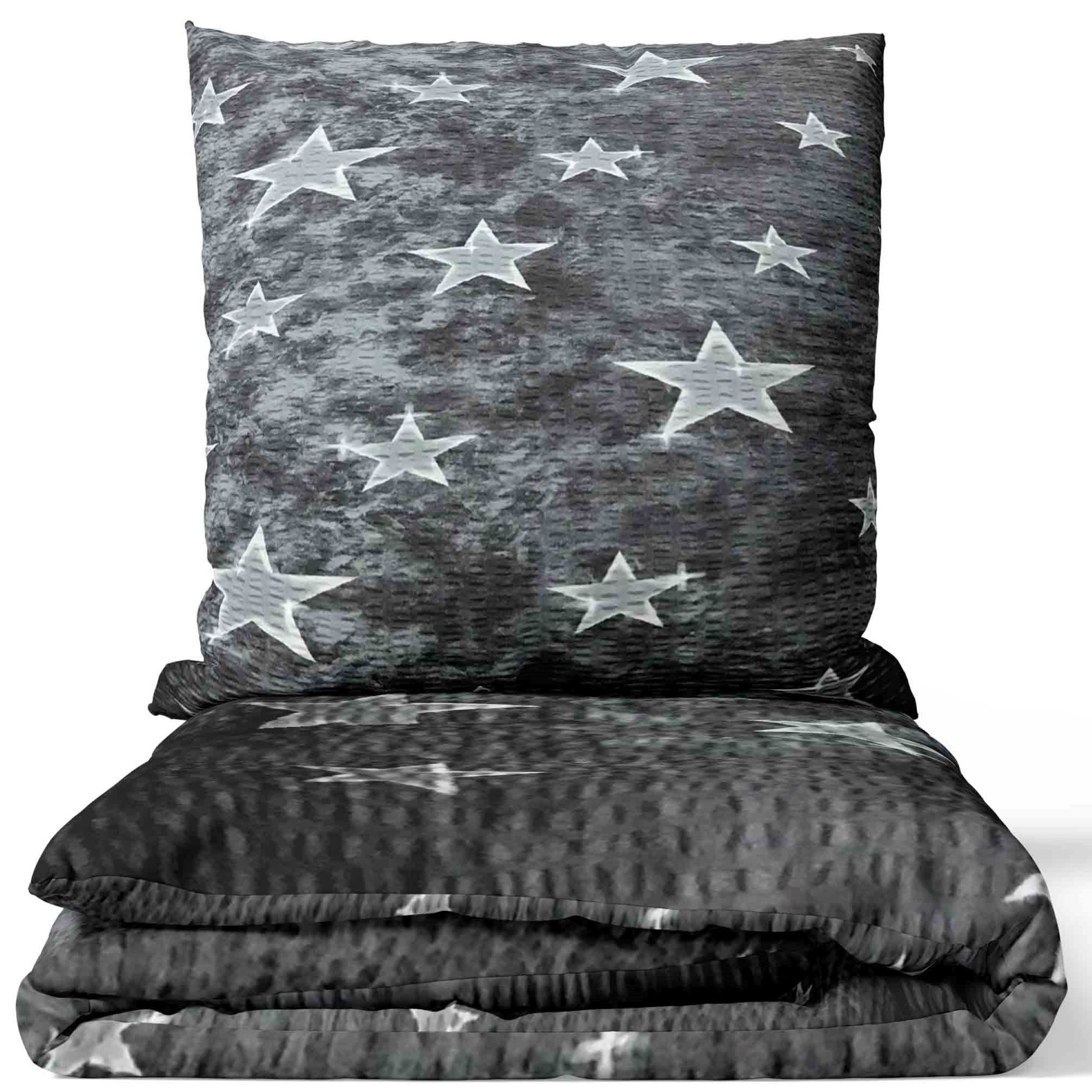 Leonado Vicenti Bettwäsche, Seersucker, 2 teilig, mit Sternen