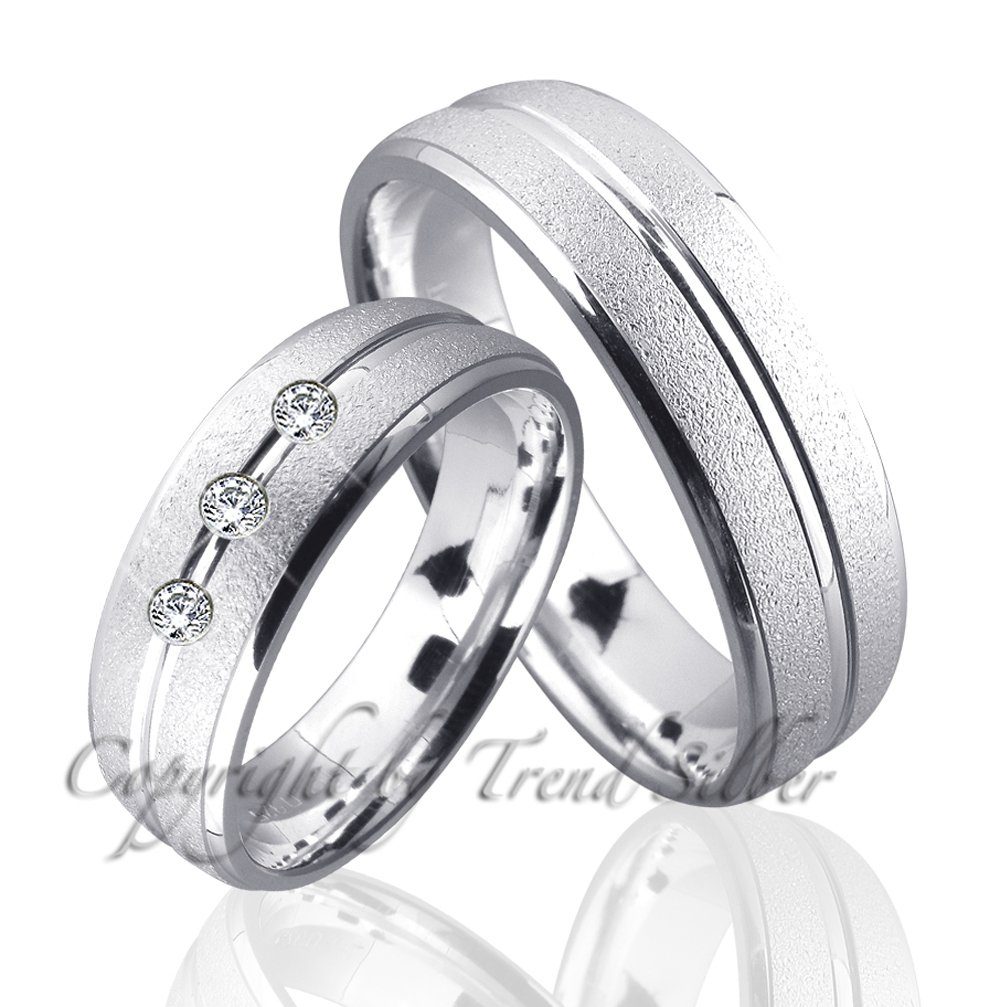 Trauringe123 Trauring Hochzeitsringe Verlobungsringe 925er J54 Trauringe Silber, aus