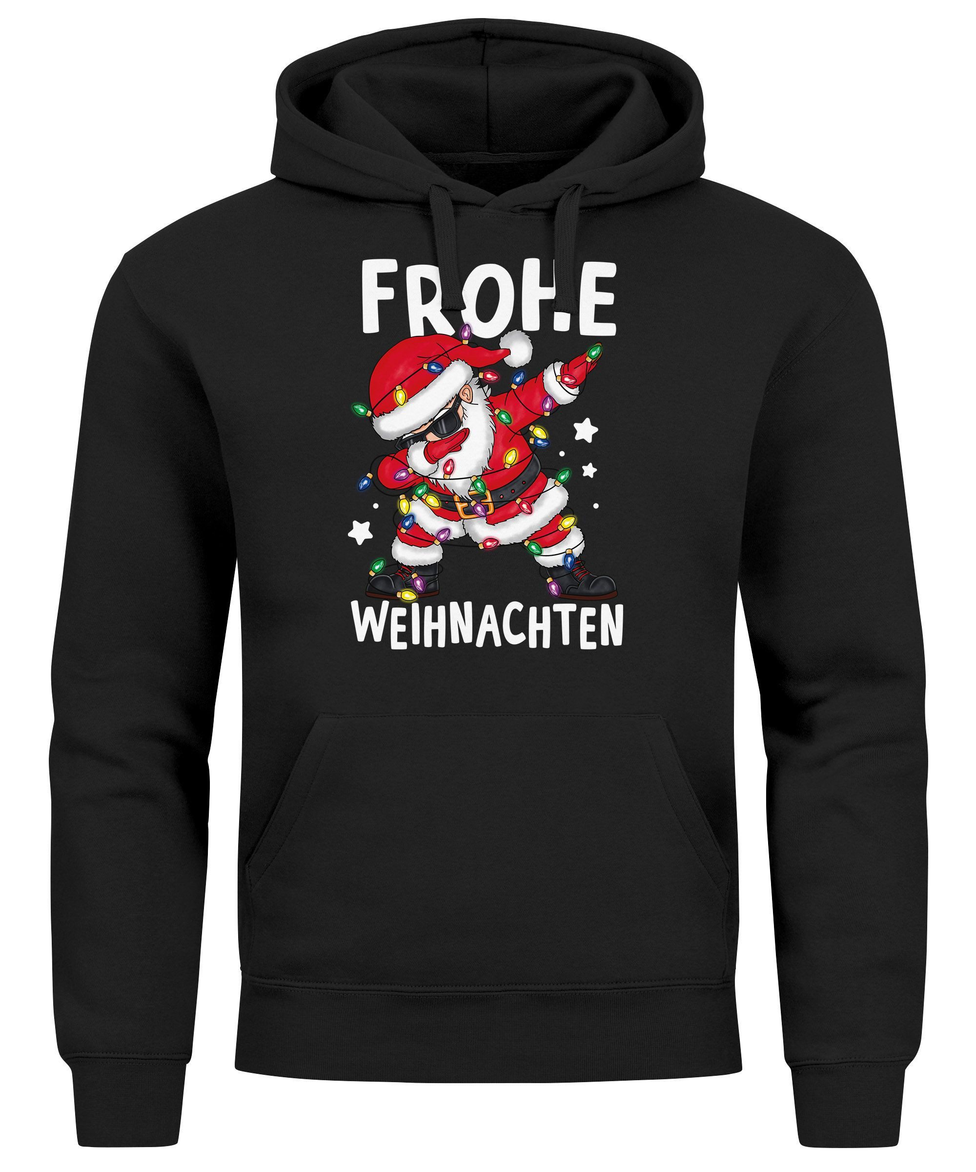 MoonWorks Hoodie Hoodie Herren Frohe Weihnachten Dabbing Santa Aufdruck