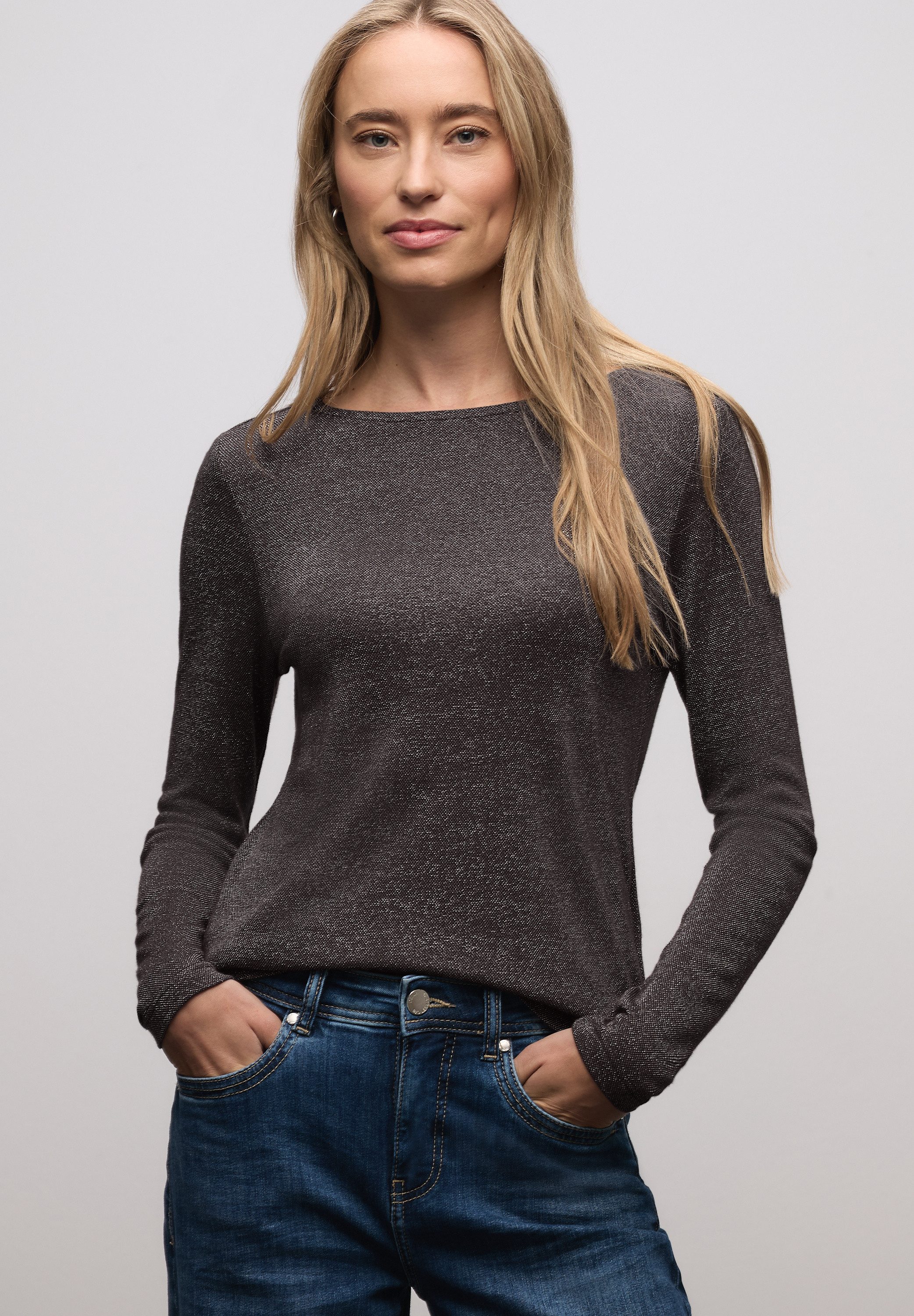 STREET ONE Langarmshirt aus softem Materialmix günstig online kaufen