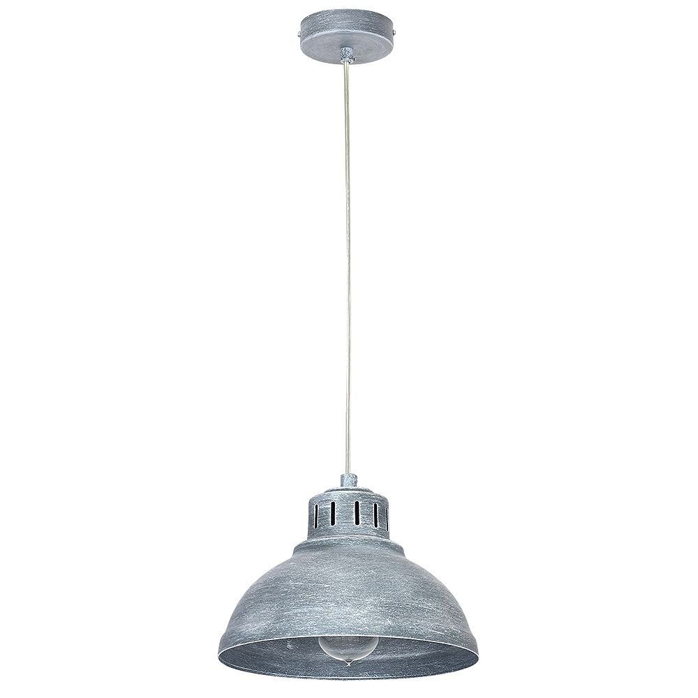 Licht-Erlebnisse Pendelleuchte SVEN, ohne Leuchtmittel, Hängelampe Industrial Hängeleuchte Vintage Metall Küche Grau E27