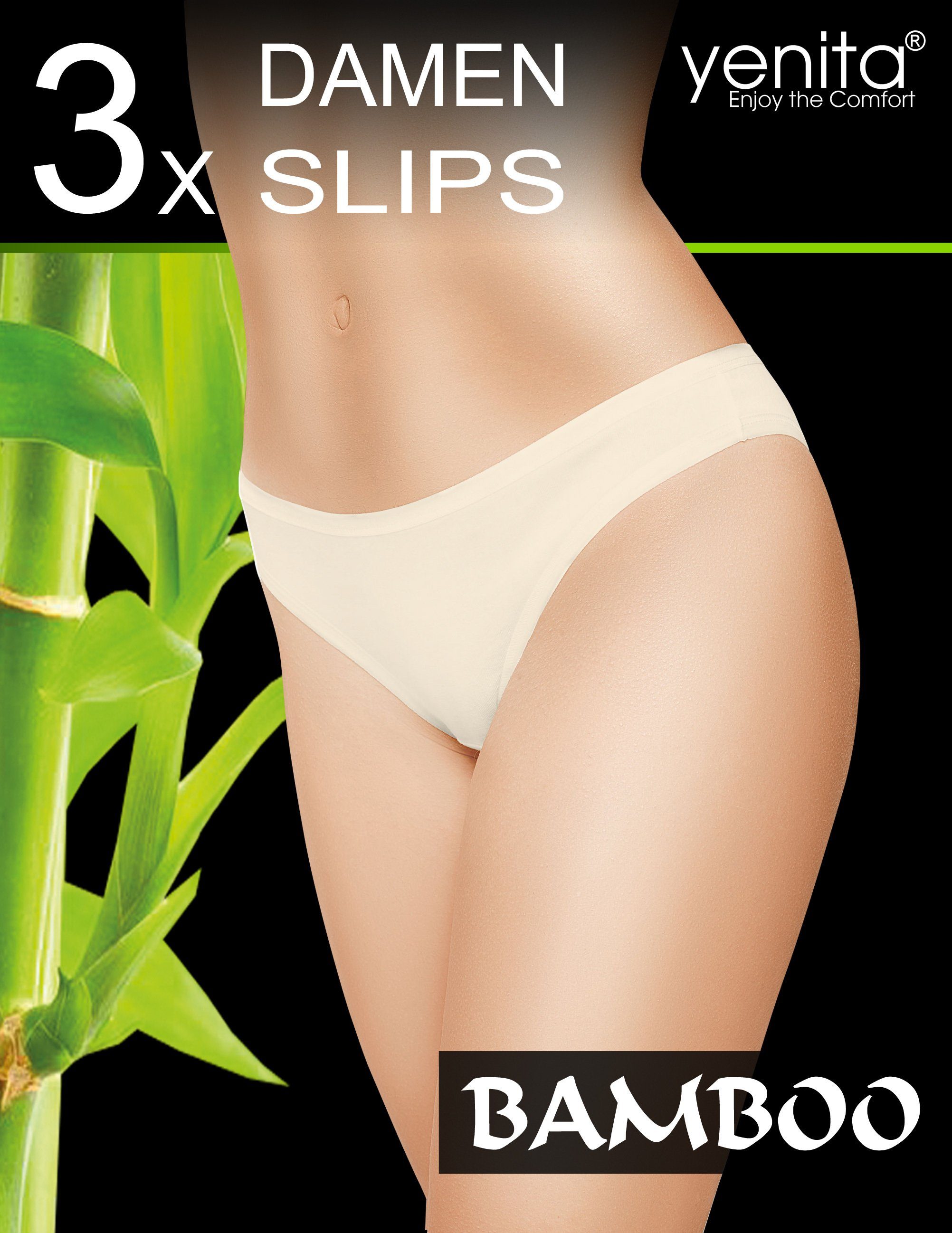 Yenita® Slip Damen Slips (3-St) weich und atmungsaktiv durch Bambusviskose