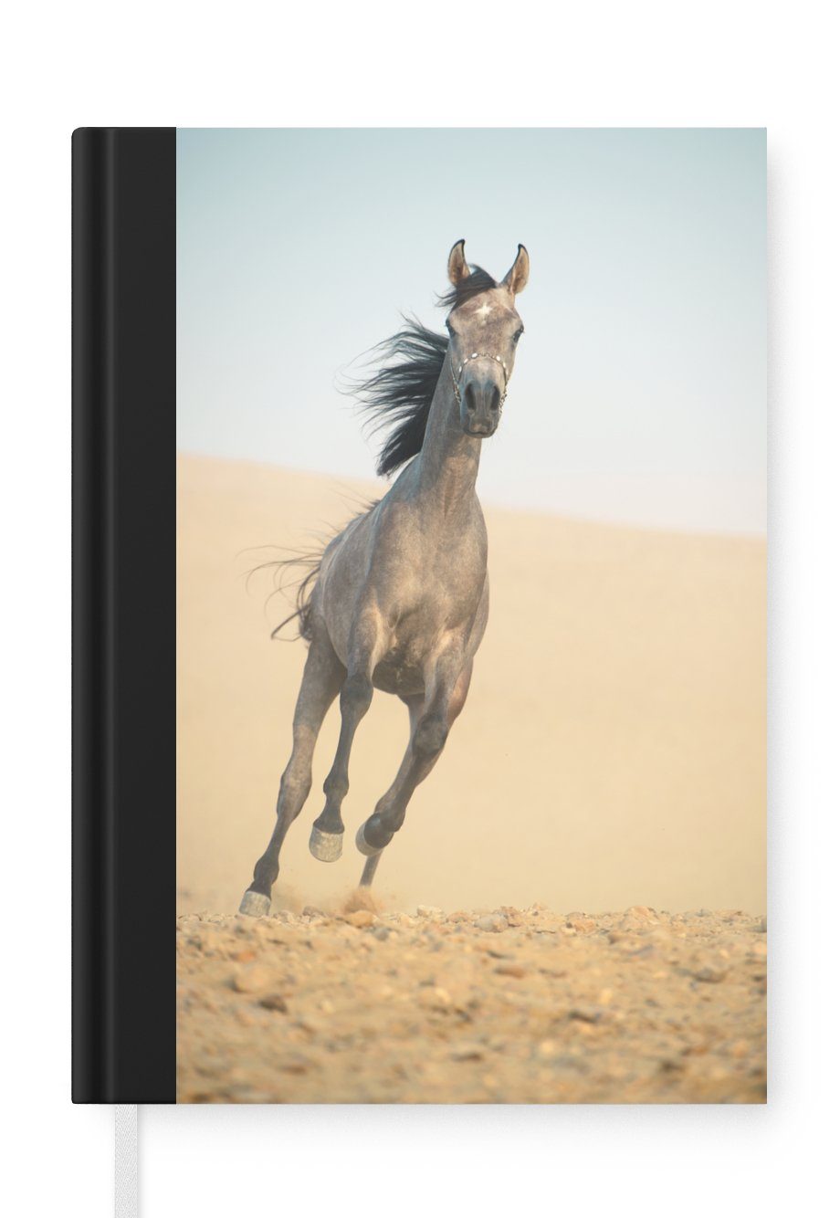 MuchoWow Notizbuch Pferd - Sand - Wüste, Journal, Merkzettel, Tagebuch, Notizheft, A5, 98 Seiten, Haushaltsbuch