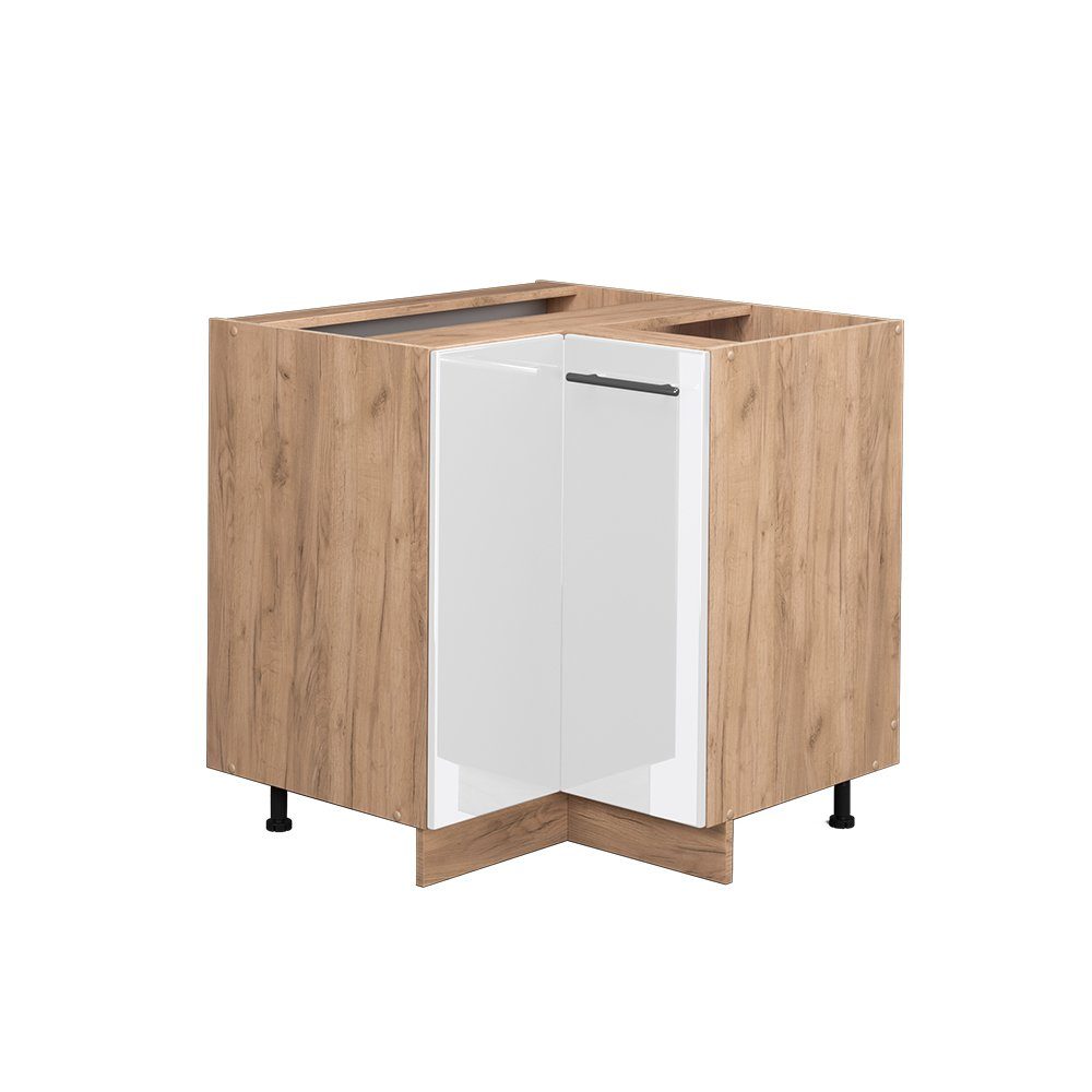 Vicco Eckunterschrank Fame-Line, Weiß Hochglanz/Goldkraft Eiche, günstig online kaufen