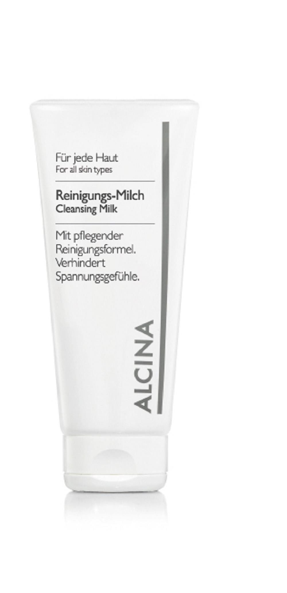 ALCINA 2-in-1 Gesichtswasser und Peeling ALCINA Reinigungs-Milch (150 ml), Reinigungsmilch mit Traubenkernöl