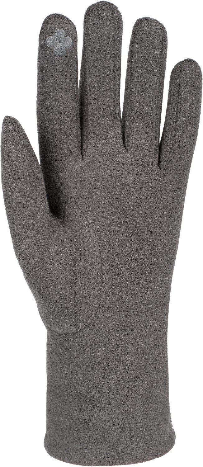 styleBREAKER Fleecehandschuhe Touchscreen Handschuhe Teddyfell Dunkelgrau
