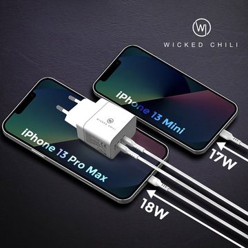 Wicked Chili 35W Dual USB-C Netzteil Ladegerät iPhone Watch GaN Steckernetzteil (35W Dual USB-C Netzteil, Schnellladegerät PD PPS)