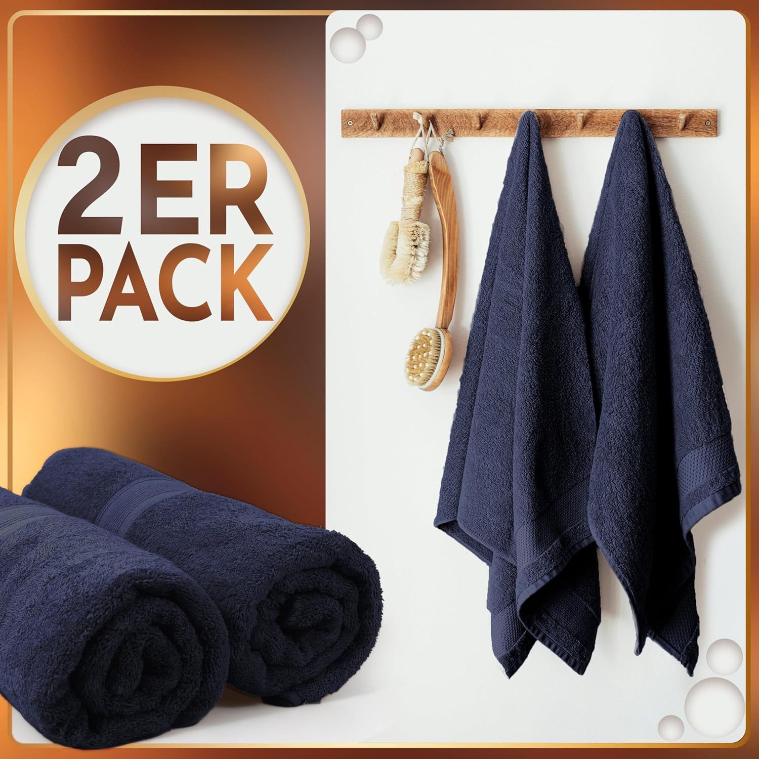 NatureMark Saunatuch Frottier Saunatücher 80x200cm, 100% Baumwolle (2-St), günstig online kaufen