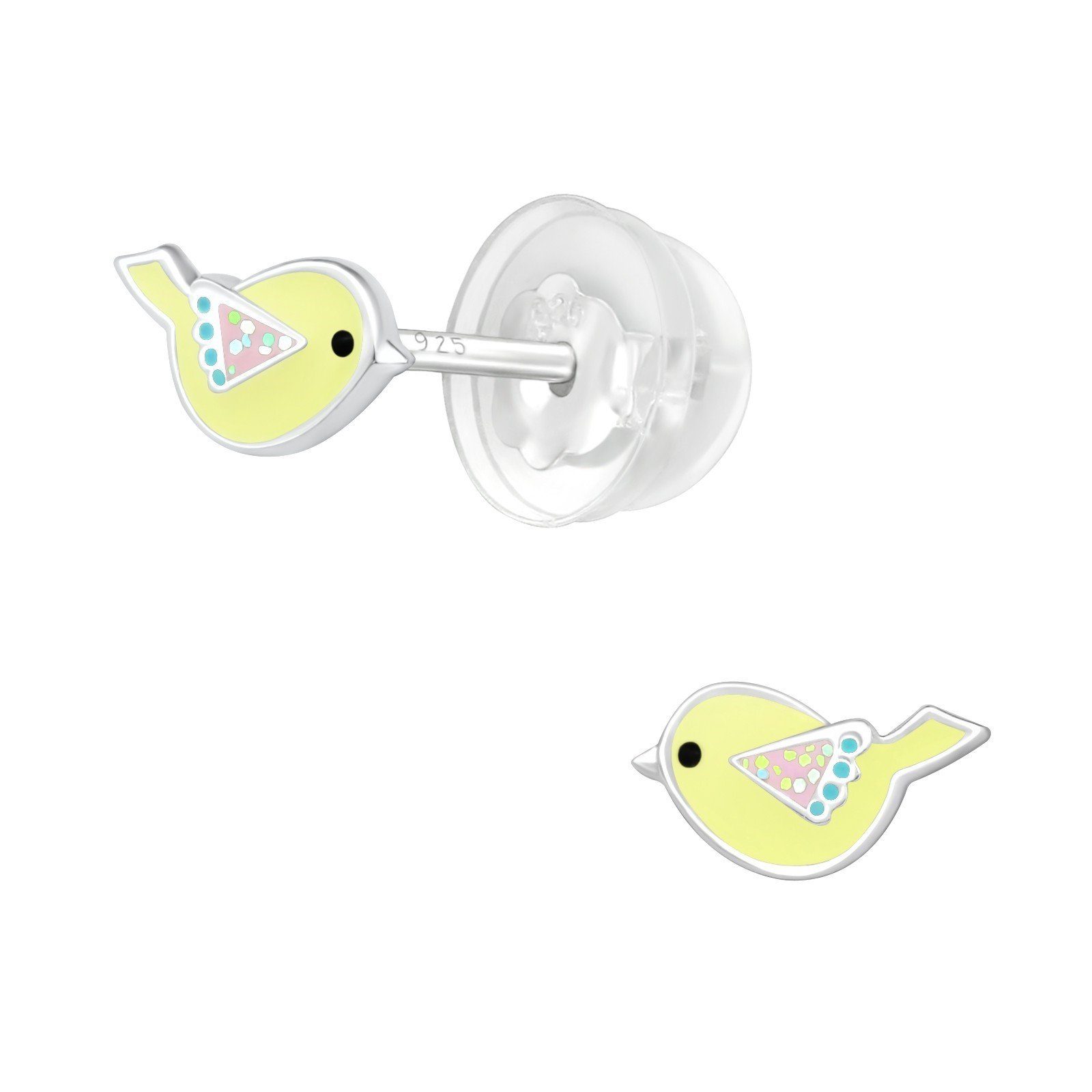 Kinder Ohrring-Set aus Ohrringe 2-tlg), Ohrstecker Silber Ohrschmuck 925 Piepmatz (1 Stück), (2 BUNGSA Paar