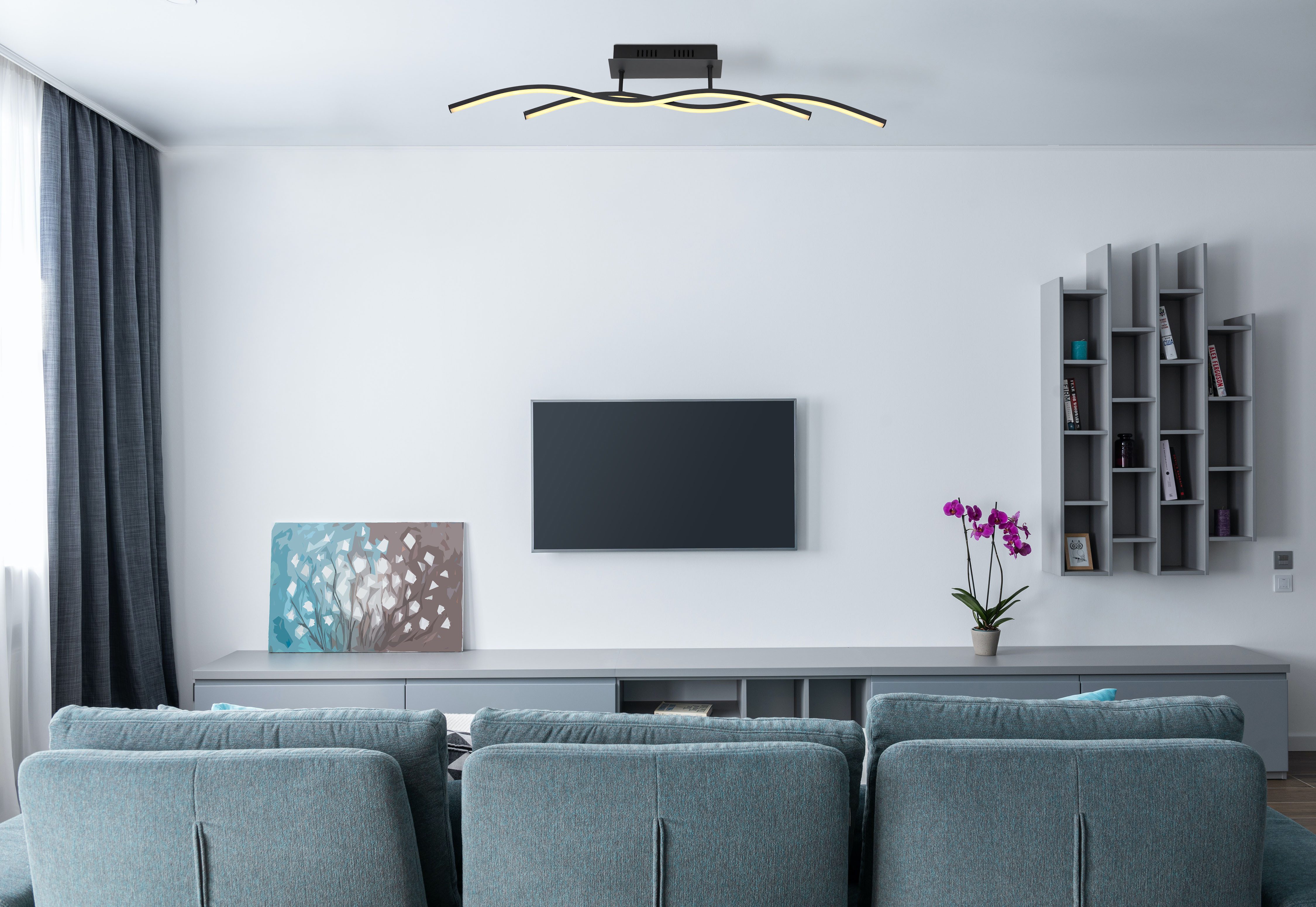 GLOBO LIGHTING Deckenleuchte MARIUS, LED fest integriert, Warmweiß, LED Deckenleuchte für Wohn- & Esszimmer lang