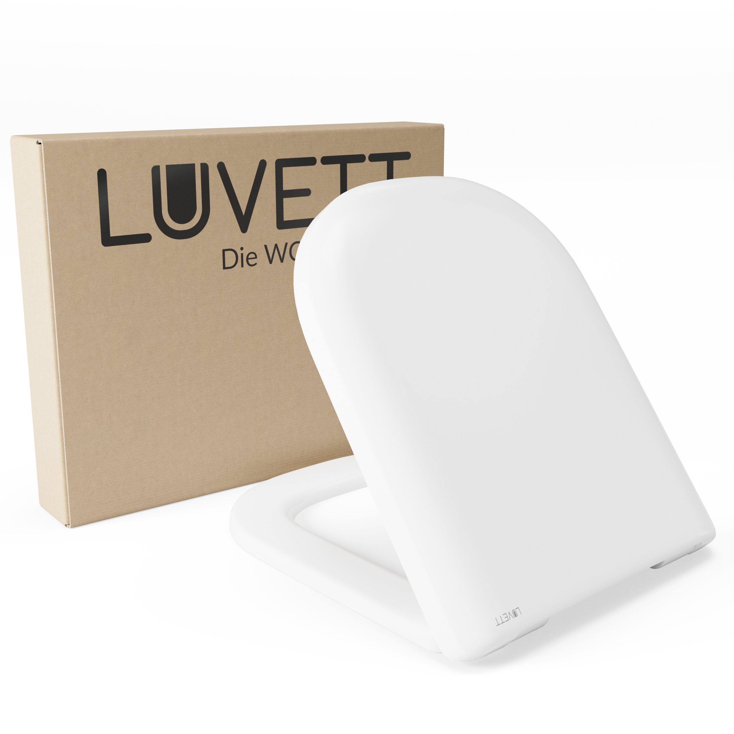 LUVETT WC-Sitz D-Form Modern D900 (Inklusive 3 Befestigungsmöglichkeiten), mit Original SoftClose® Absenkautomatik, Duroplast, Abnehmbar