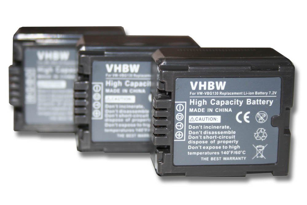 vhbw Ersatz für Panasonic VW-VBG070, VW-VBG130, VW-VBG260 für Kamera-Akku Li-Ion 1000 mAh (7,2 V)