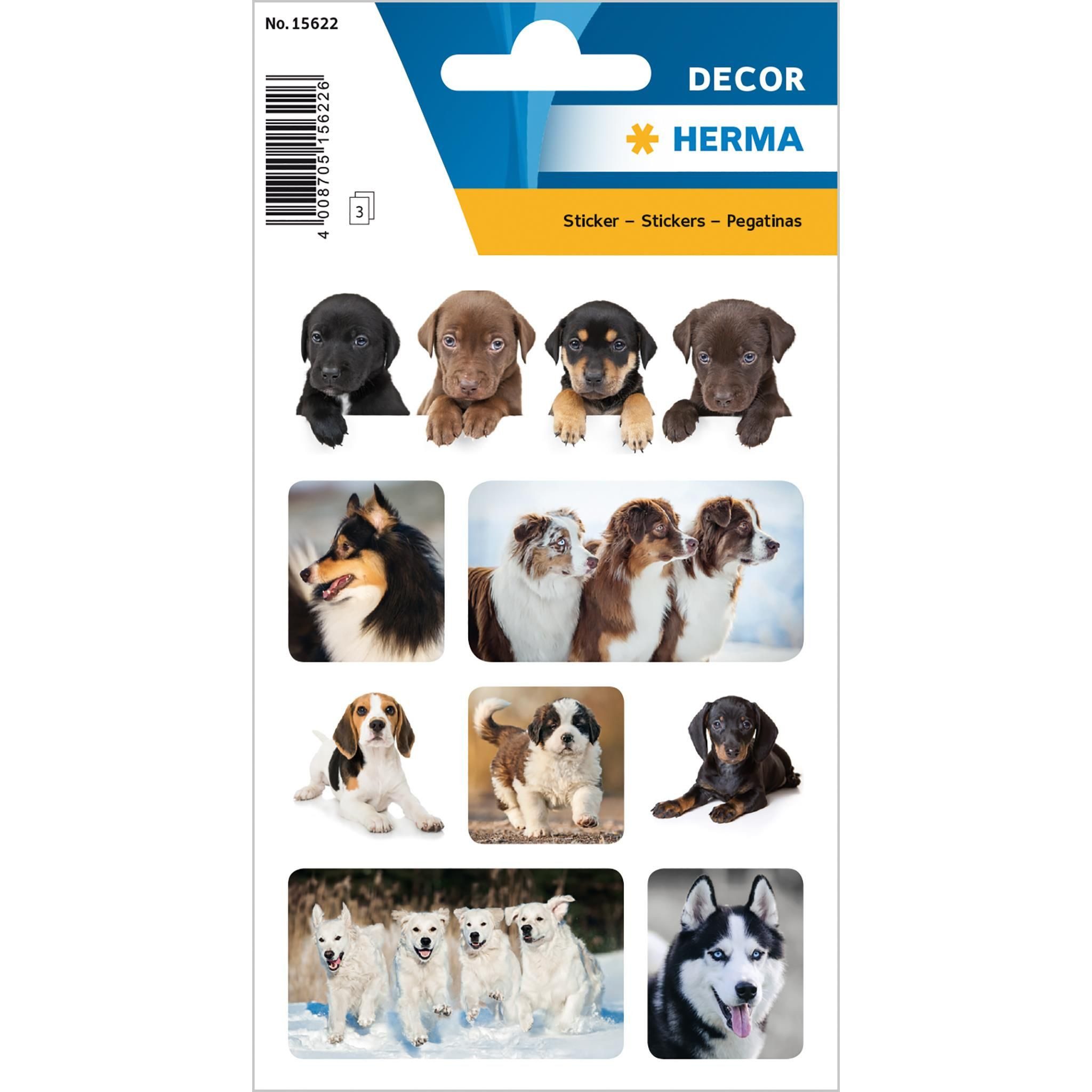 HERMA Sticker Herma Sticker DECOR Tiere Hundelieblinge 3 Bl