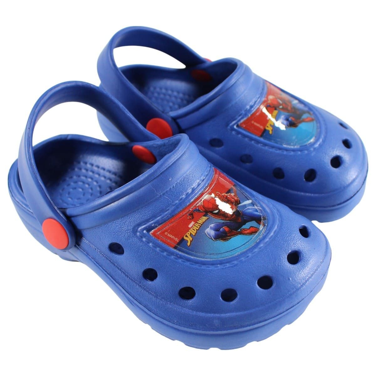MARVEL Spider-Man Kinder Jungen Clogs Badeschuhe Gr. 22 bis 33 Blau Clog