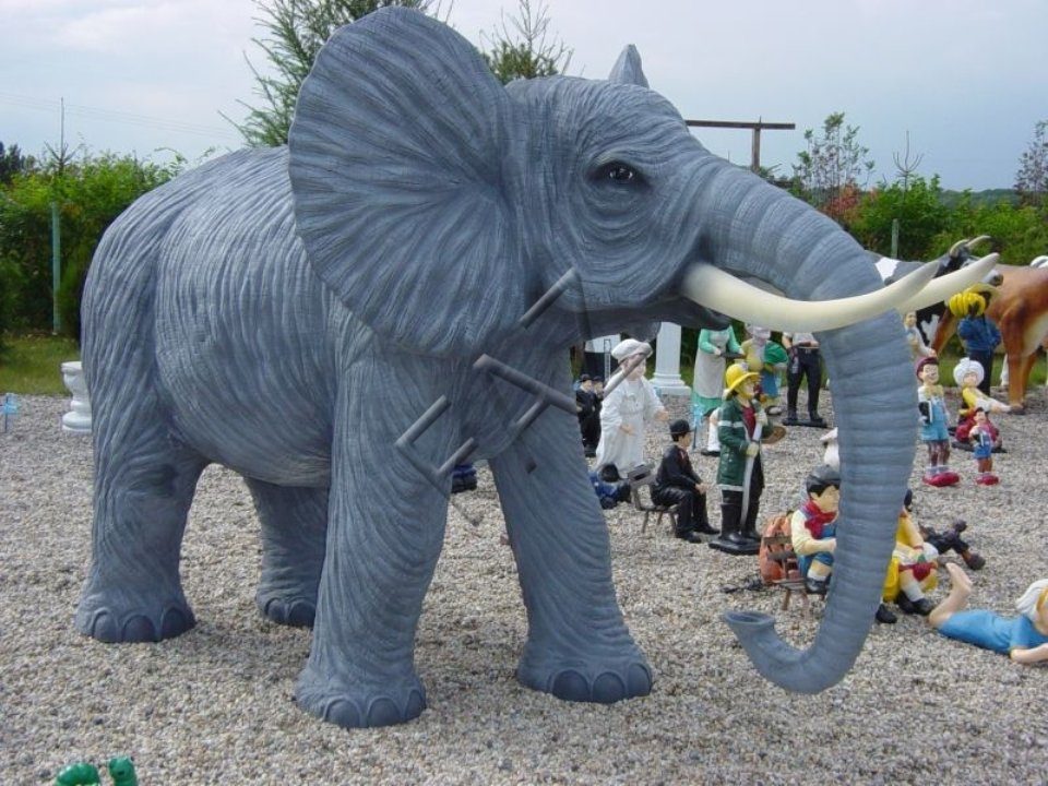 JVmoebel Skulptur Design Elefant Figur Statue Skulptur Figuren Skulpturen Garten Deko Dekoration