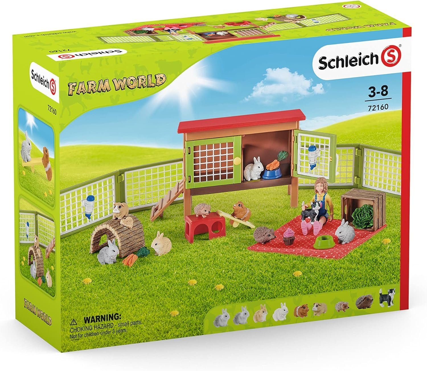 Schleich® Spielfigur Tierfiguren Farm World - kleinen Haustieren Picknick mit