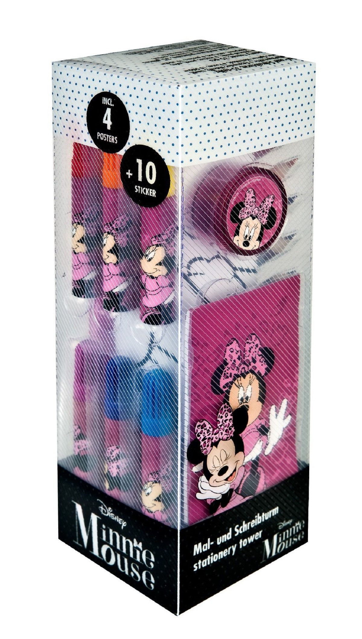 Disney Minnie Mouse Farbkasten Schreibwaren-Set Kreativspaß mit 35 Teilen für für Schule und Freizeit