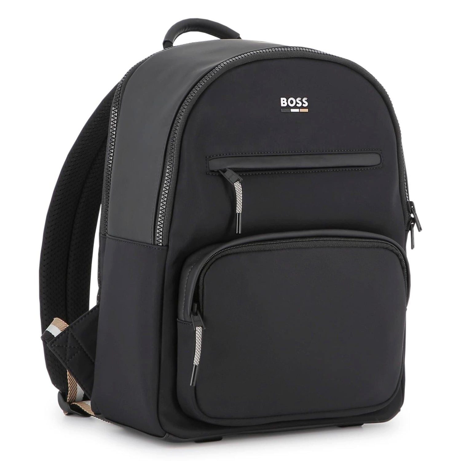 Boss Kidswear Kinderrucksack BOSS Kids – Rucksack aus beschichtetem Textil Schwarz