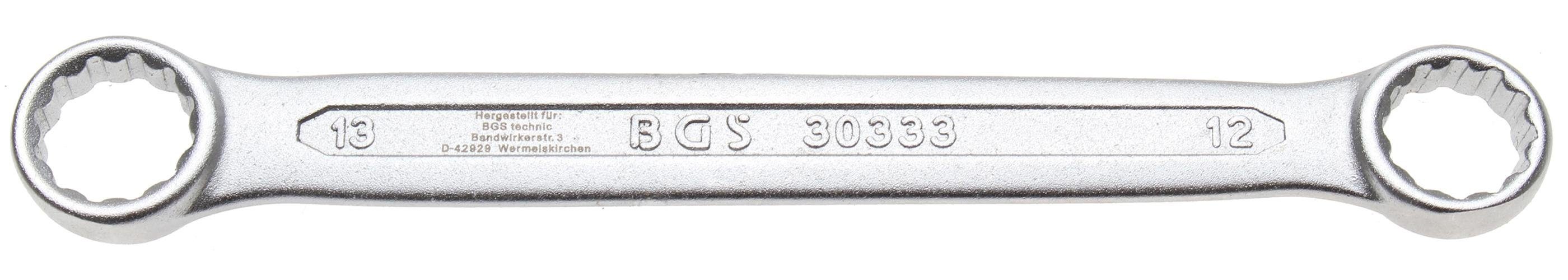 BGS technic Ringschlüssel Doppel-Ringschlüssel, extra flach, SW 12 x 13 mm
