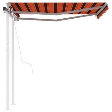 vidaXL Markise Markise Automatisch Einziehbar mit Pfosten 3x2,5 m Orange Braun