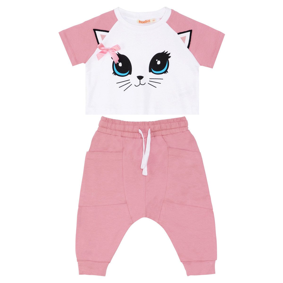 T-Shirt & Shorts Cat Girl Mädchen
