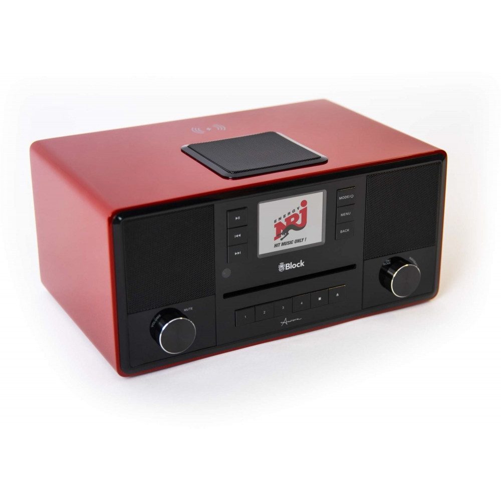 Block Block Aurora CD/Radio-System hochglanz rot - Smartradio. Internet-Radio (Tuner für UKW/DAB+, Hochglanz rotes Design)