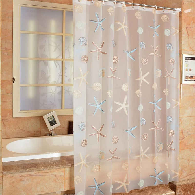 BlauCoastal Duschvorhang Blickdicht Duschvorhänge180x180cm (1-tlg., Wasserabweisend, Waschbar, Anti-Bakteriell Anti-Schimmel), Badezimmervorhang mit 14 Duschvorhangringen