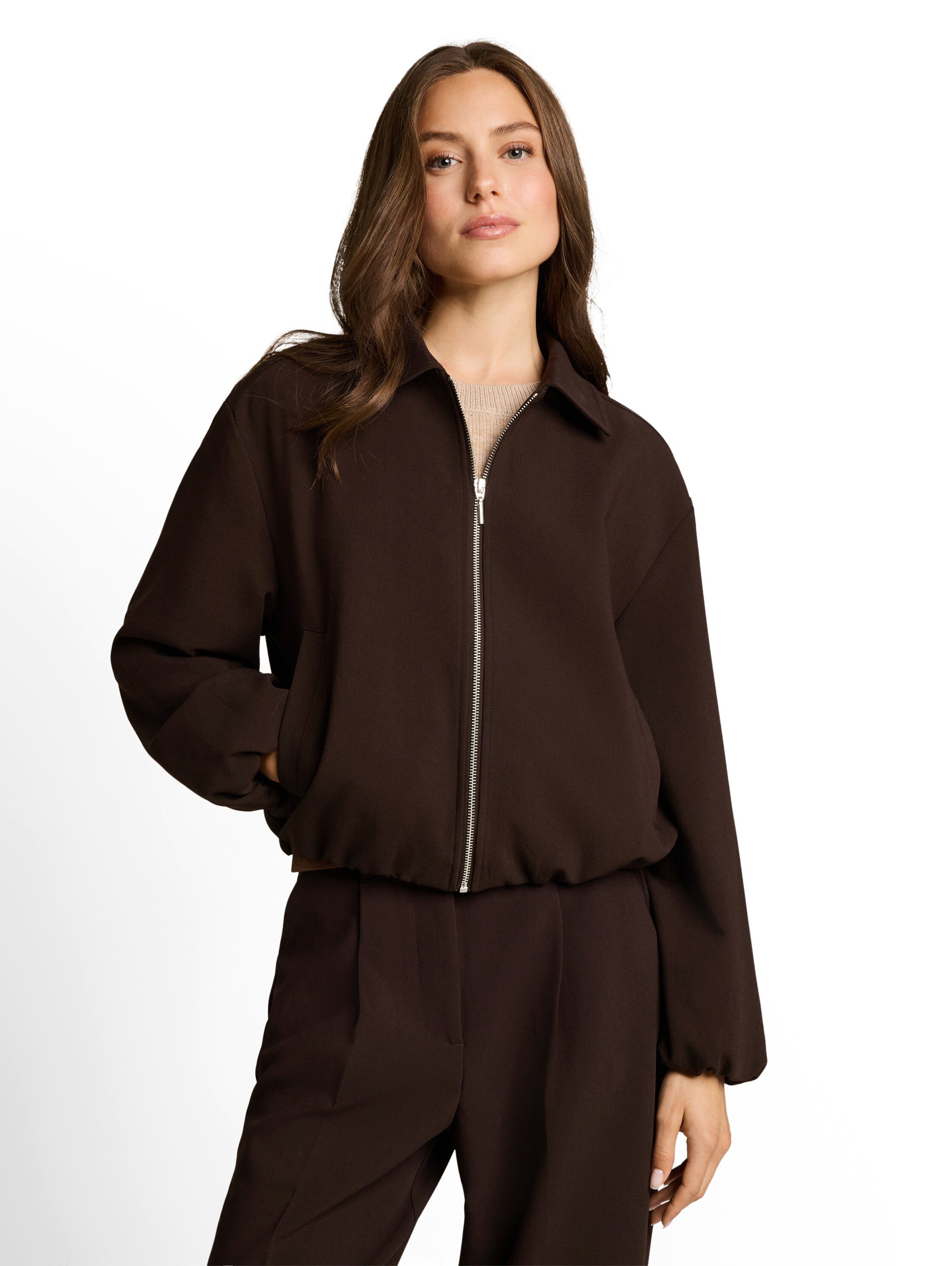 TOM TAILOR Jackenblazer Loose Kurzjacke im Loose Fit / Hemdkragen