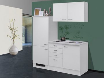 Flex-Well Küche Wito, Gesamtbreite 160 cm, mit Einbau-Kühlschrank, Kochfeld und Spüle etc.